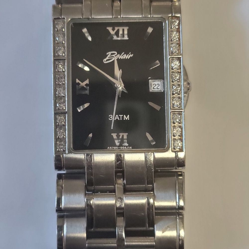 Blair Silver Watch with Black Roman Numerals